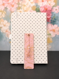 Rosé Golden Petals Laminated Bookmark - 5.5" Double-Sided