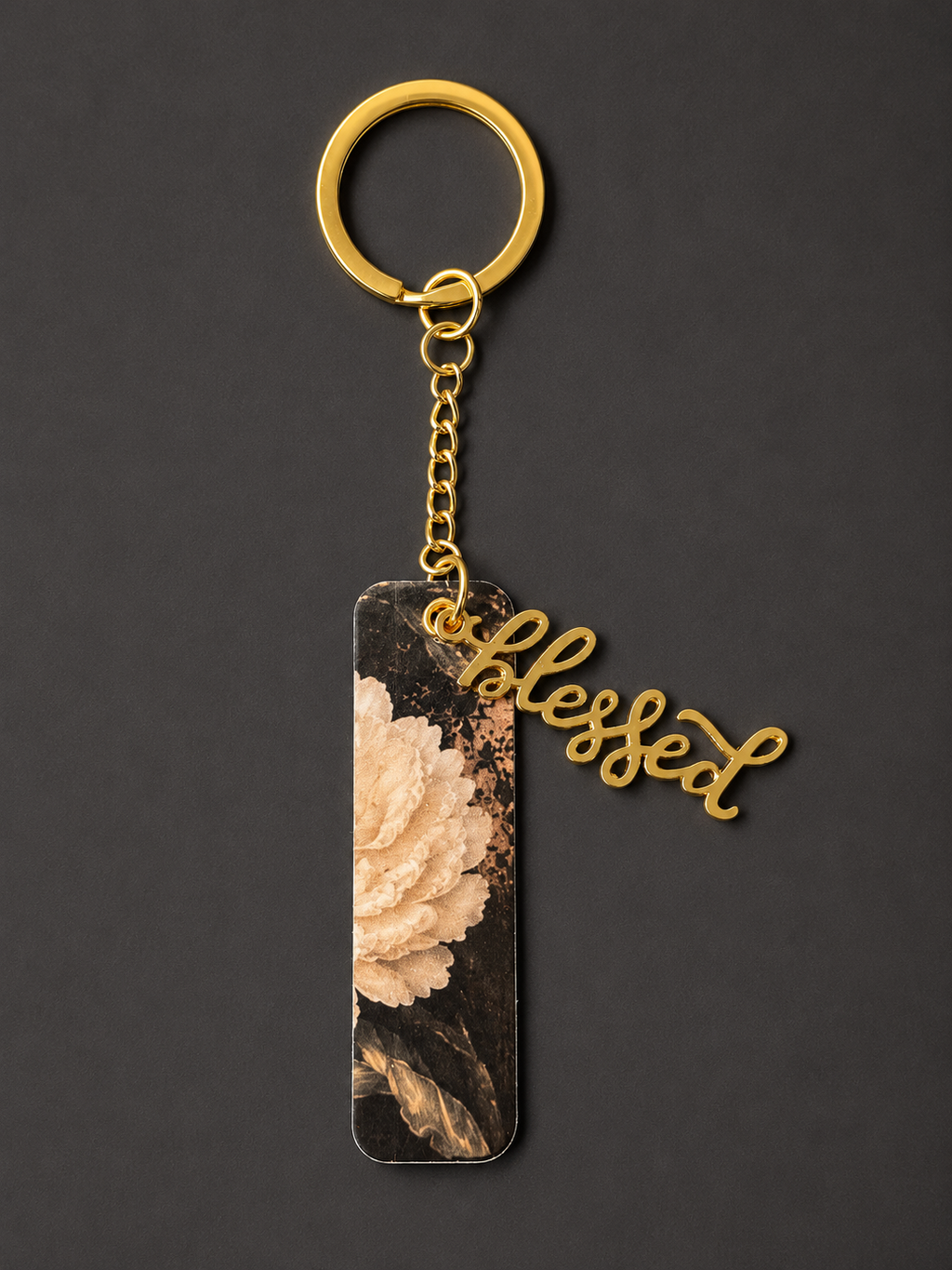 Midnight Garden “Blessed” Mini Bookmark Keychain - 2.5” Double-Sided Laminated Keepsake