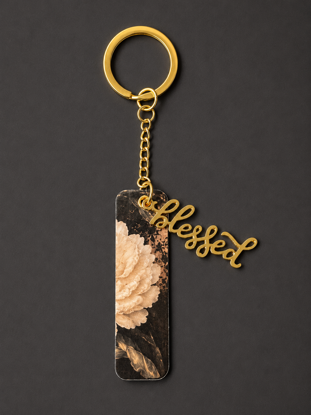 Midnight Garden “Blessed” Mini Bookmark Keychain - 2.5” Double-Sided Laminated Keepsake