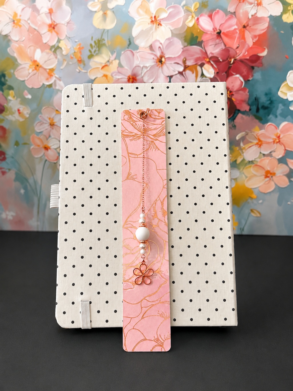 Rose Golden Petals Laminated Bookmark - 8" Double-Sided