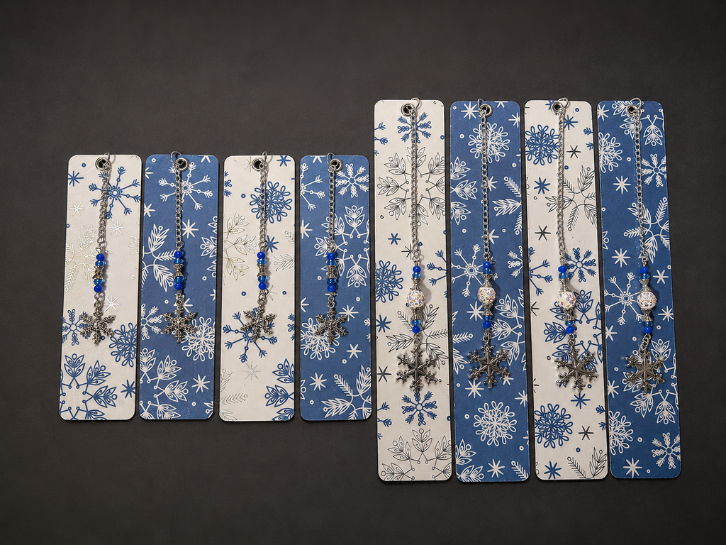 Winter Frost Snowflake Laminated Bookmark - 5.5" Double-Sided