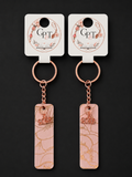 Rosé Golden Petals "2026" Mini Bookmark Keychain - 2.5" Double-Sided Laminated Keepsake