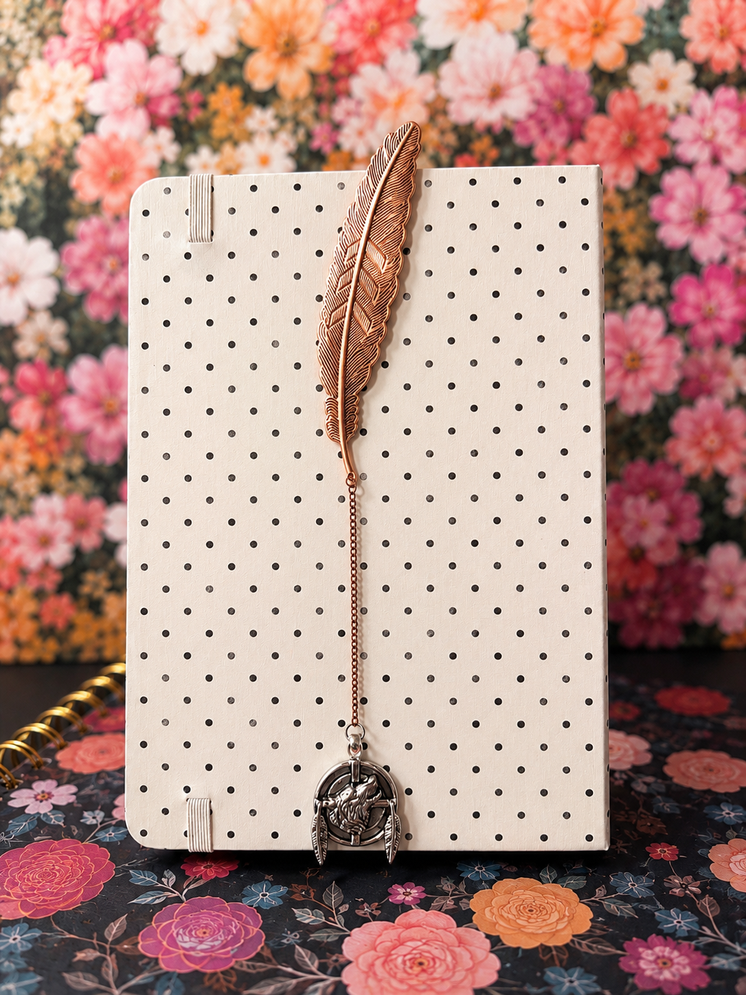 Spirit of the Wolf Metal Feather Bookmark - 4.5"