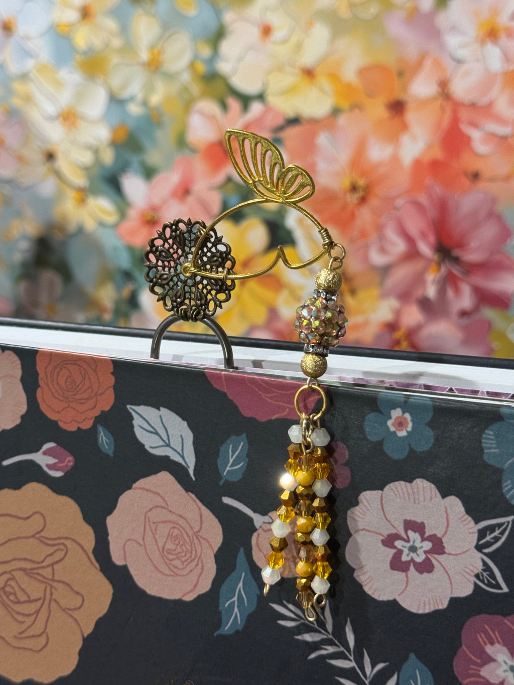 Gold Butterfly Filigree Paperclip Bookmark - 4"