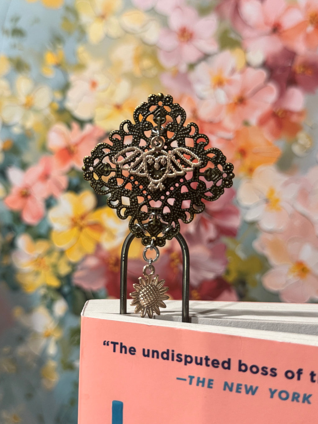 Bronze Filigree Paperclip Bookmark - 4"