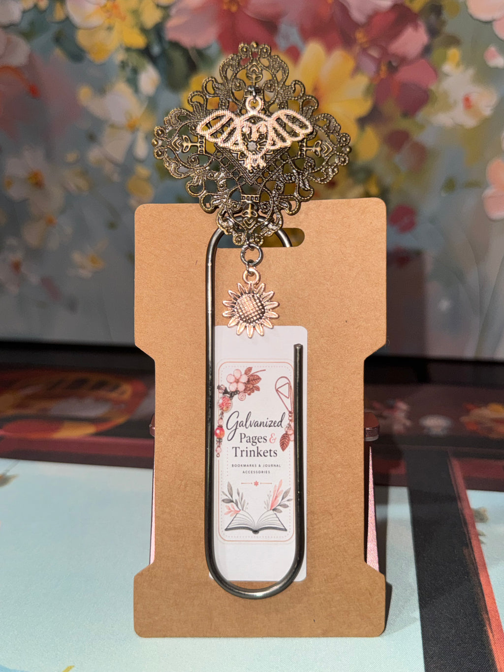 Bronze Filigree Paperclip Bookmark - 4"