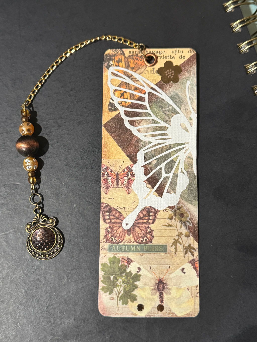 Autumn Butterfly Ephemera Bookmark - 5.5" Double-Sided