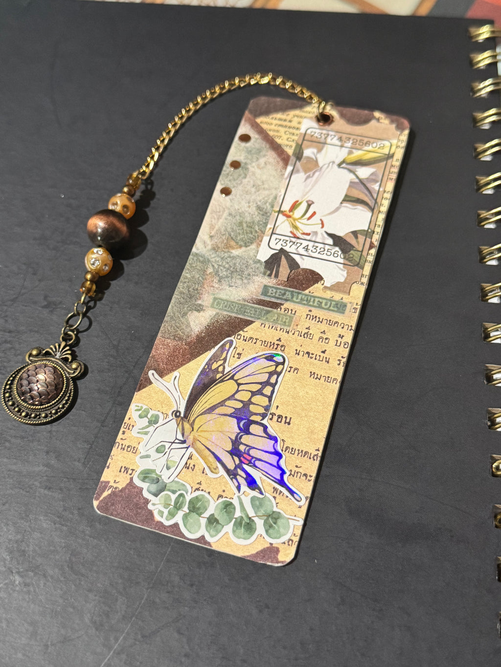 Autumn Butterfly Ephemera Bookmark - 5.5" Double-Sided