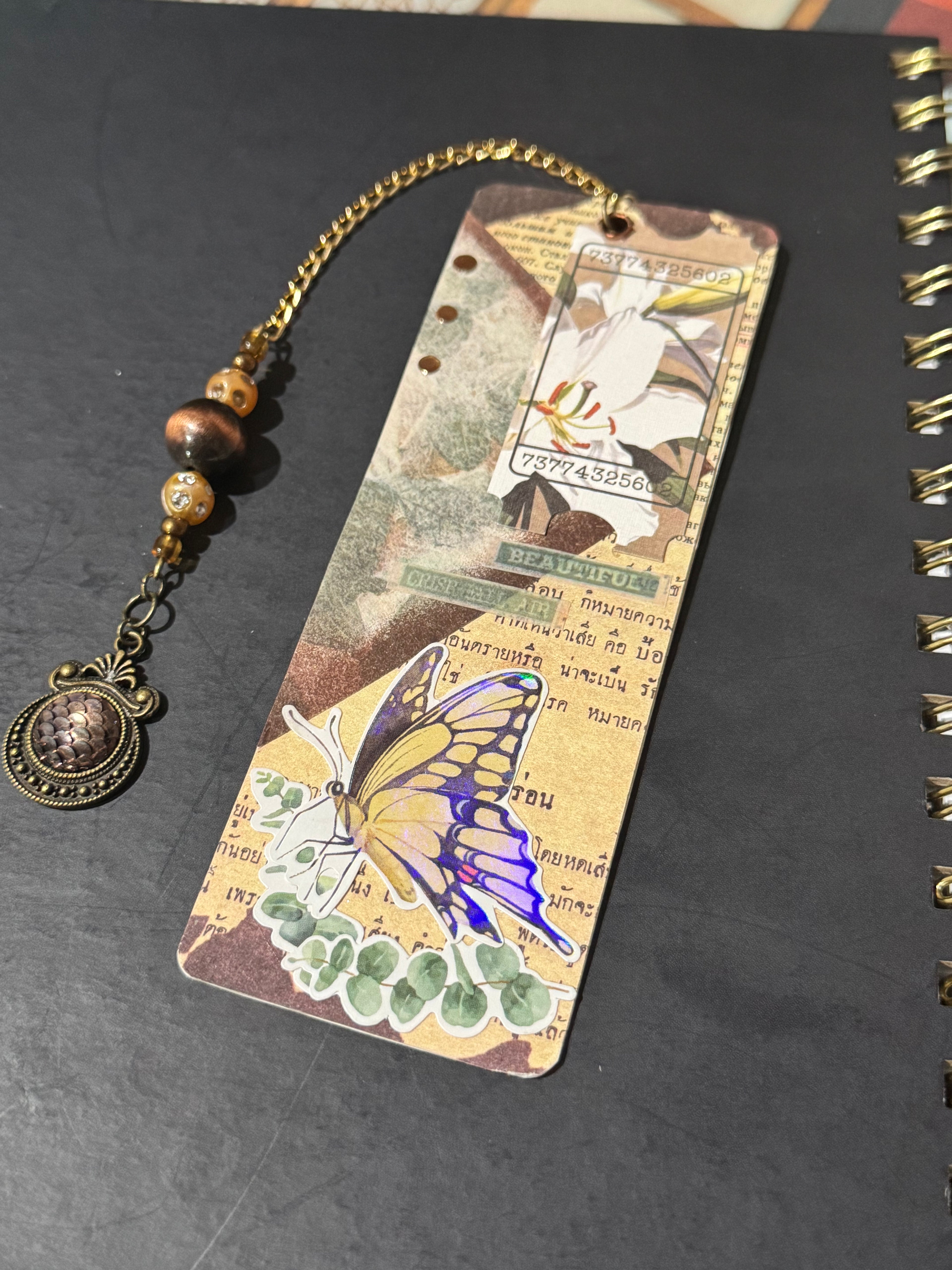 Autumn Butterfly Ephemera Bookmark - 5.5" Double-Sided