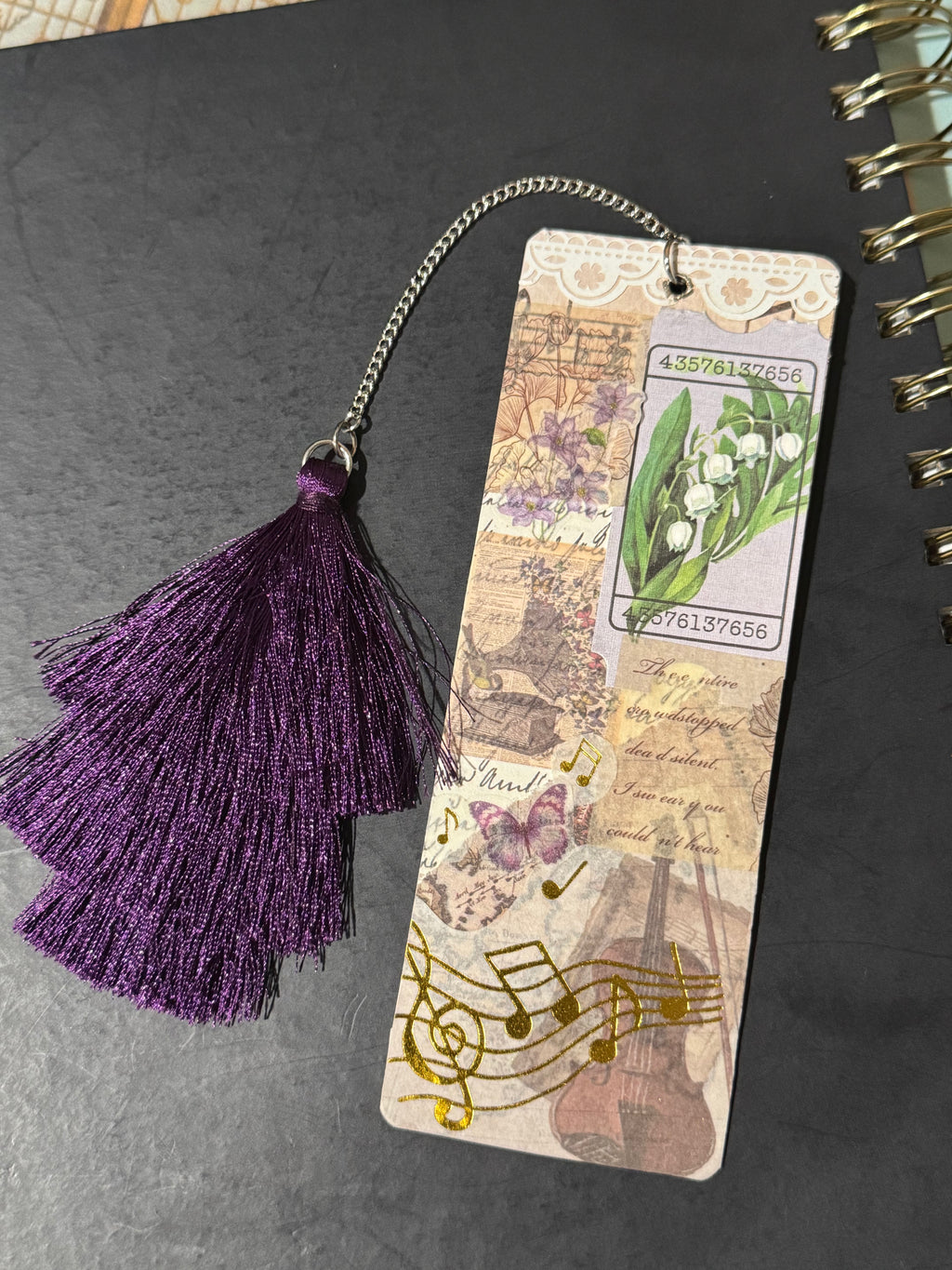 Lavender Bloom Ephemera Bookmark - 5.5" Double-Sided