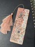 Blush Rose Ephemera Bookmark - 5.5" Double-Sided