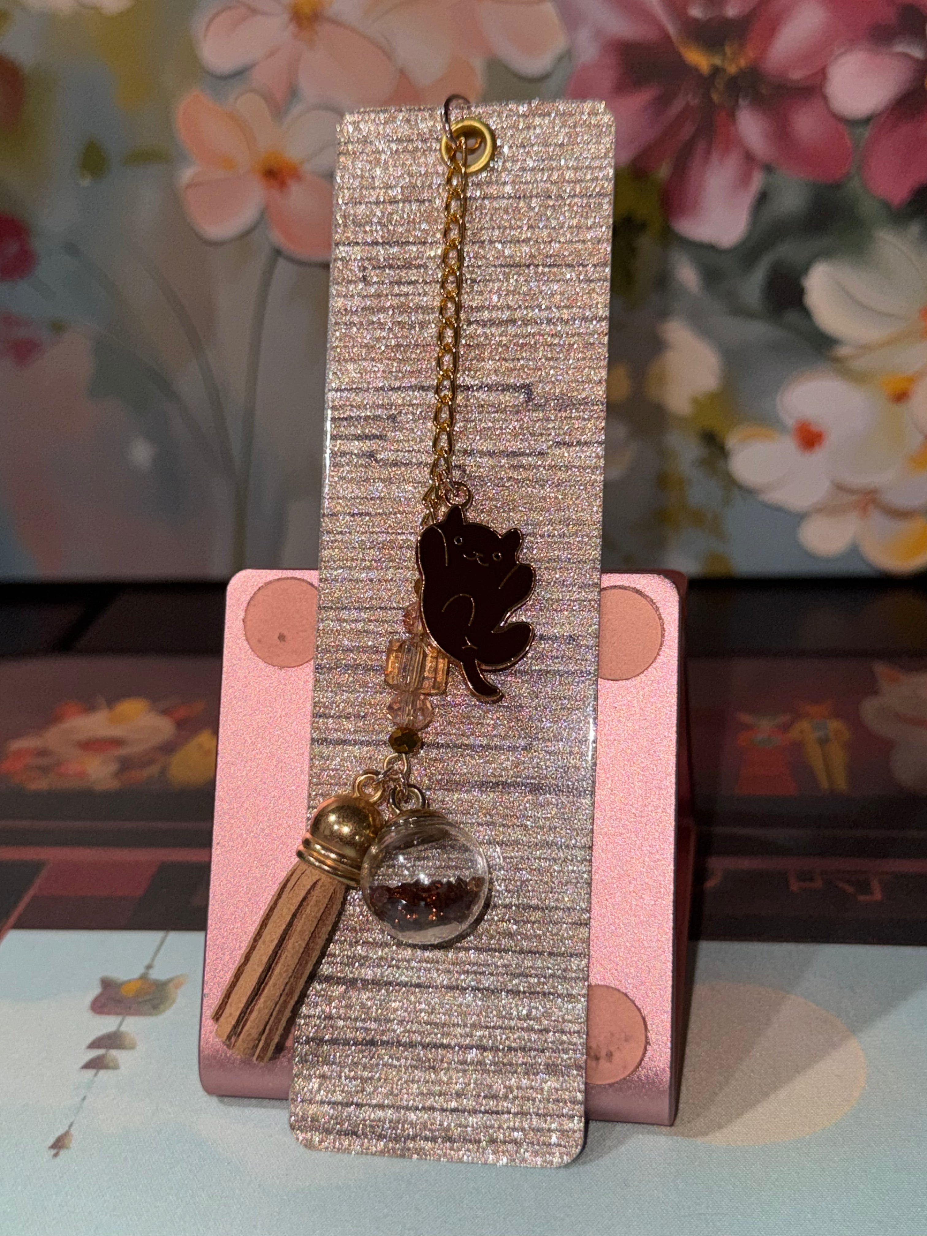 Pink Cafe Charm Laminated Bookmark - 5.5" Double-Sided
