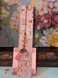 Pink Cafe Charm Laminated Bookmark - 8" Double-Sided