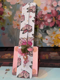 Blush Butterfly Charm Laminated Bookmark - 8" Double-Sided