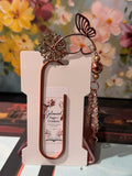 Rose Gold Butterfly Filigree Paperclip Bookmark - 4"